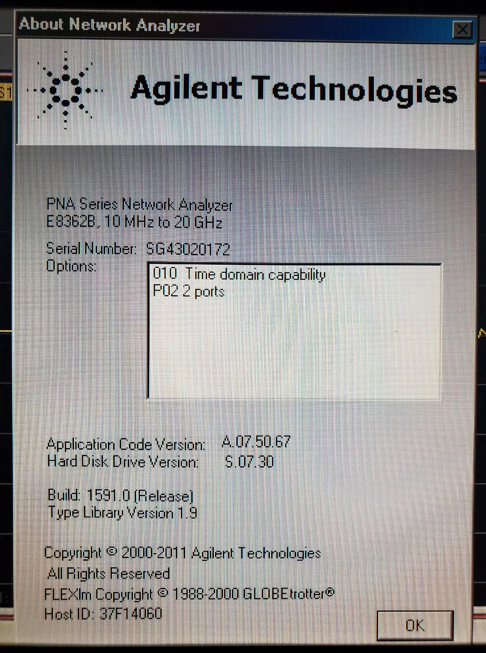 Agilent E8362B Opt. 010 & P02 Vector Network Analyzer 10 MHz to 20 GHz