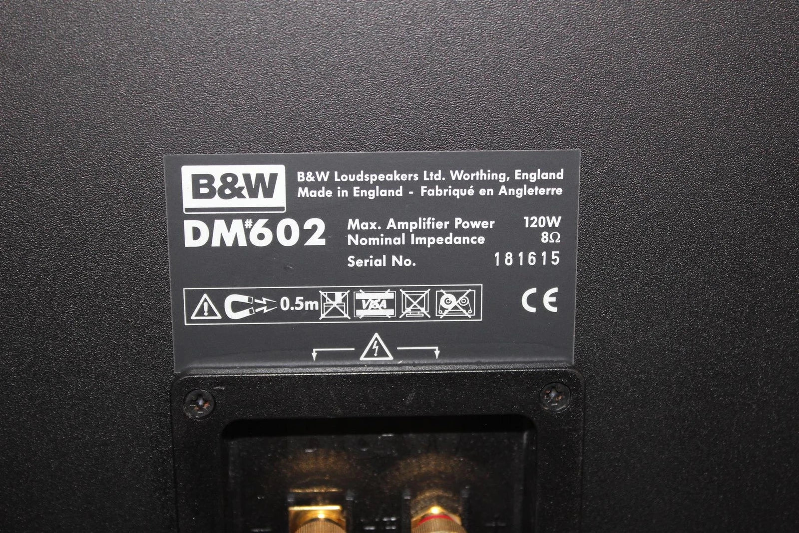 Bowers & Wilkins DM602 Home Theater Bookshelf Speaker -Single- Free Shipping.