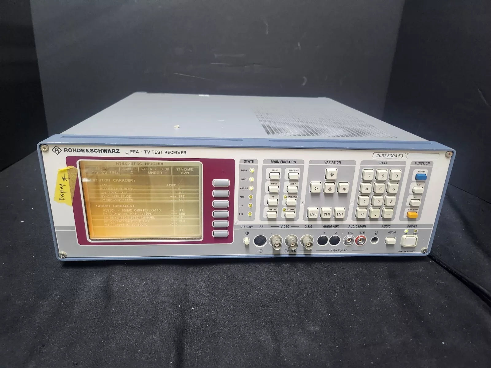 R&S EFA TV Test Receiver with Opt. B3,6,11,13,30 AS-IS (0186)
