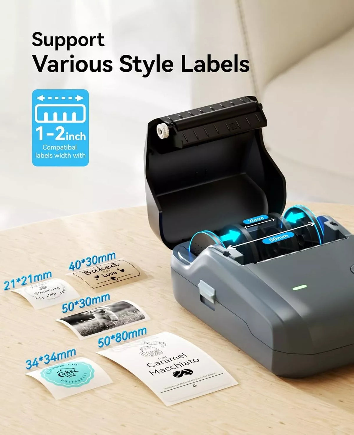 NIIMBOT B1 Label Printer with 1 Roll Starter Tape Bluetooth Label Printer