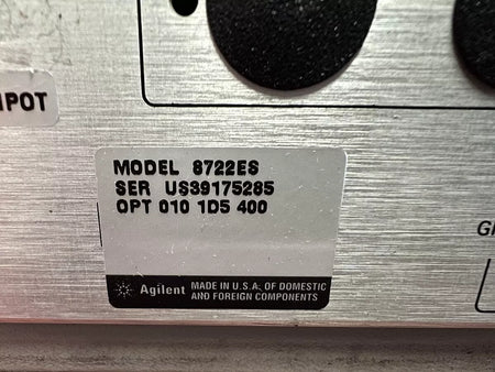 Agilent/Keysight 8722ES Opt 010 1D5 400, Vector Network Analyzer 50MHz to 40GHz