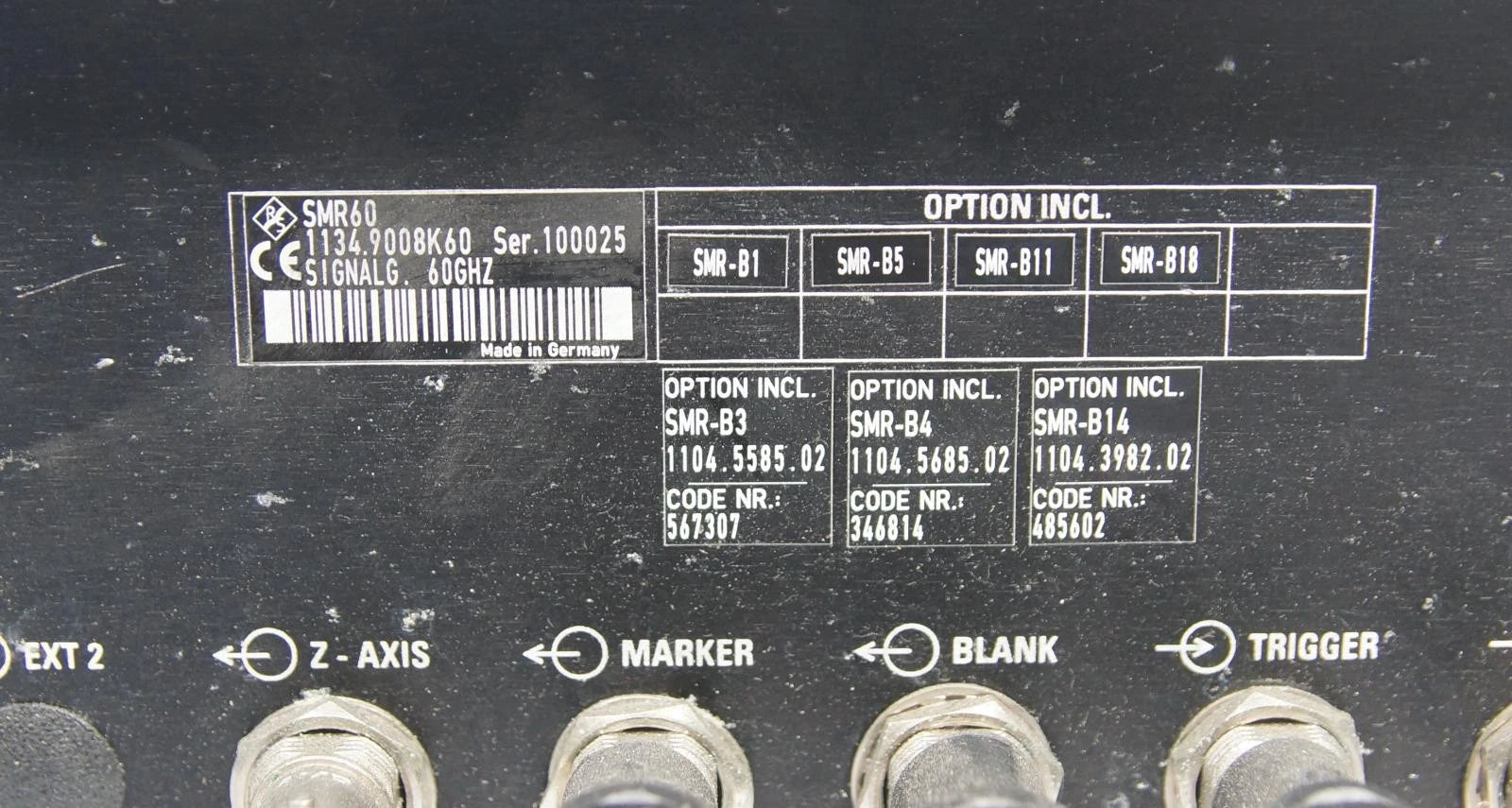 Rohde & Schwarz SMR60 10 MHz - 60 GHz Signal Generator 1134.9008.60 READ