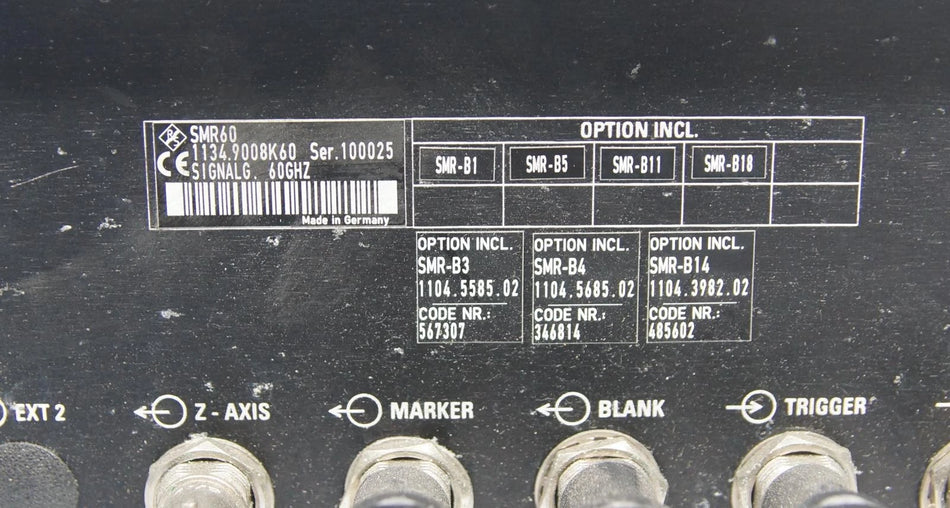 Rohde & Schwarz SMR60 10 MHz - 60 GHz Signal Generator 1134.9008.60 READ