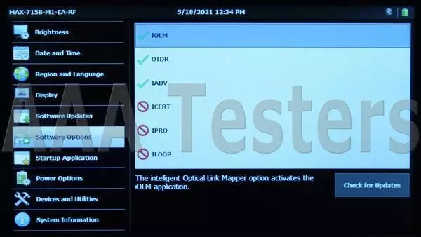 EXFO MAX-715B MaxTester iOLM SM Fiber OTDR w/ IADV MAX-715B-M1-EA-RF MAX 715B