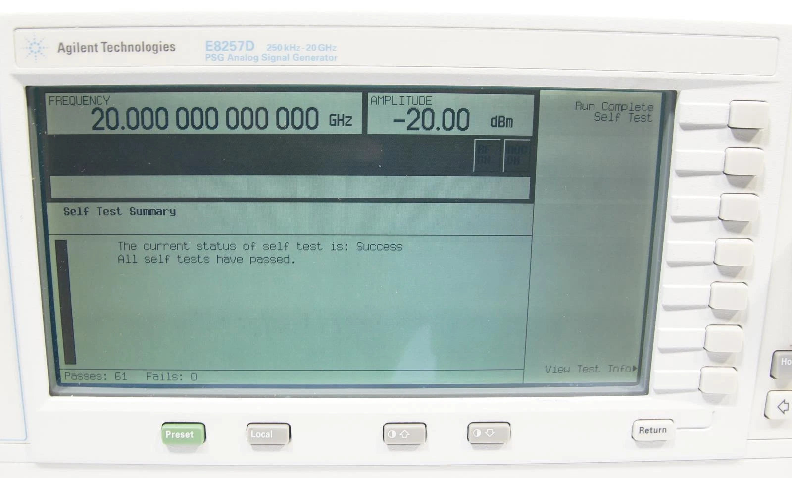 Agilent E8257D PSG 250kHz -20GHz Analog Signal Generator 1E1 1EH 520 UNT UNU
