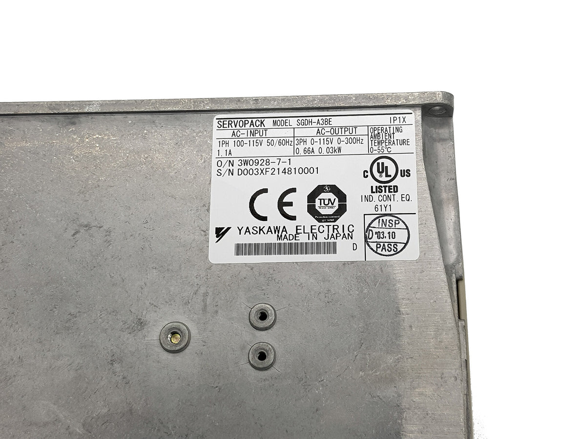 Yaskawa SERVOPACK SGDH-A3BE 3PH 115V