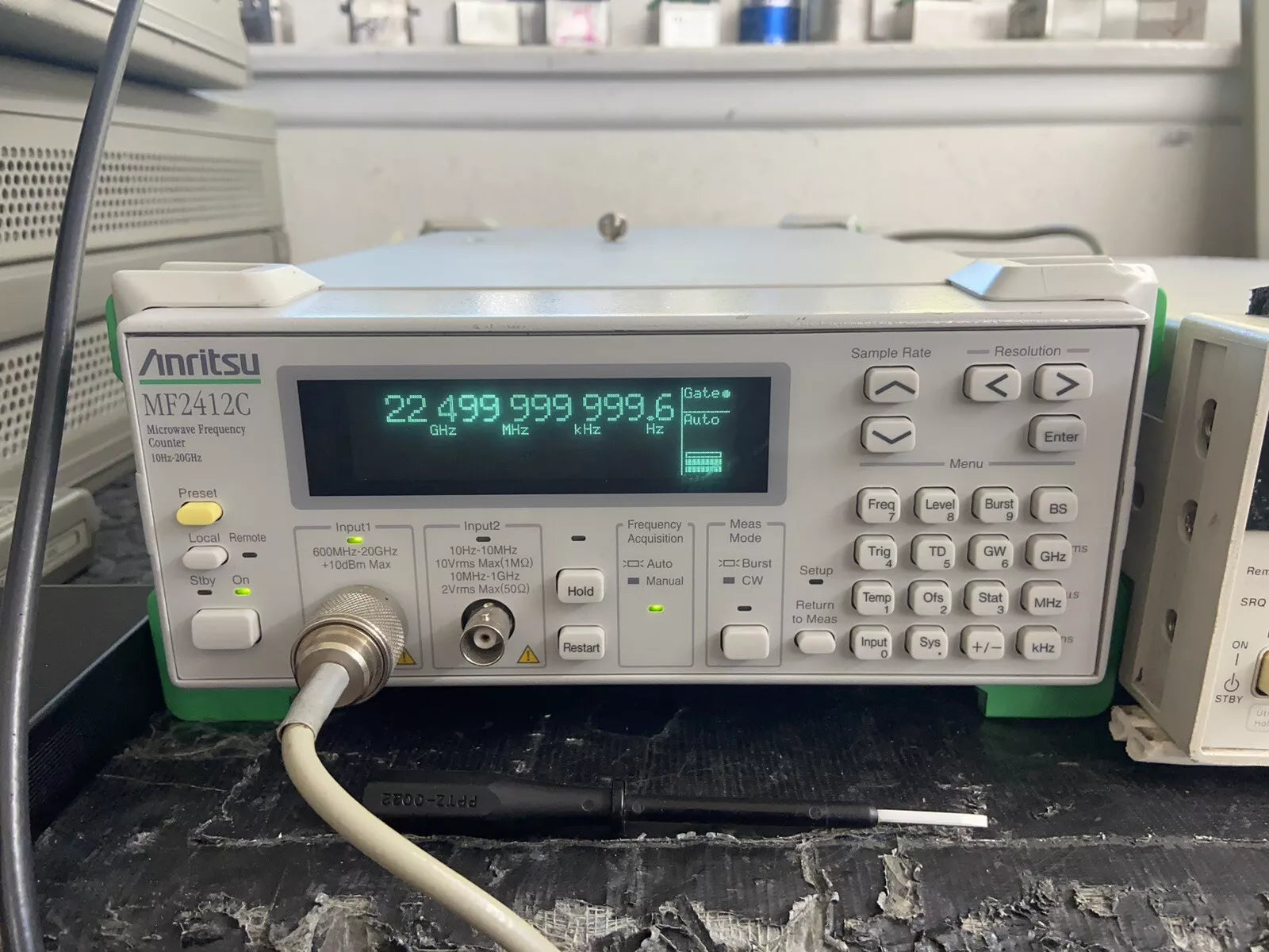 Anritsu MF2412C Microwave Frequency Counter 10Hz - 22.5GHz NIST Cal'd Opt 2