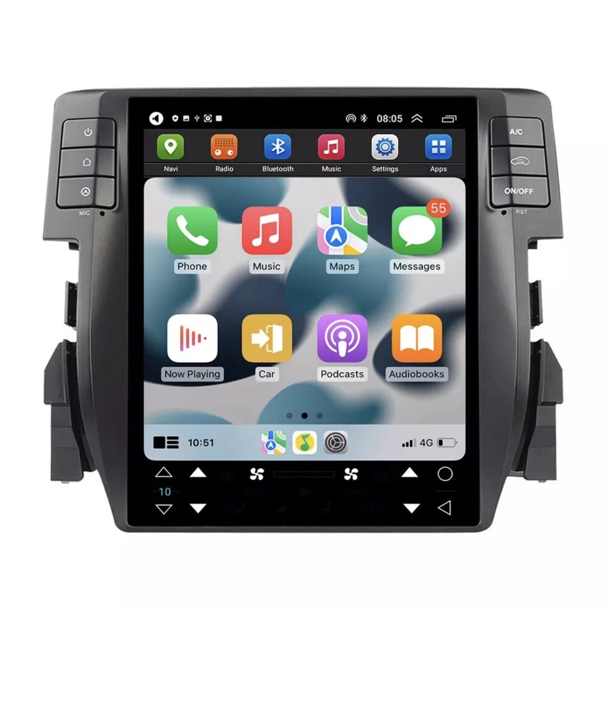 Android 14 Head Unit For Honda Civic 2016-2022 Tesla Car Stereo Radio GPS WIFI
