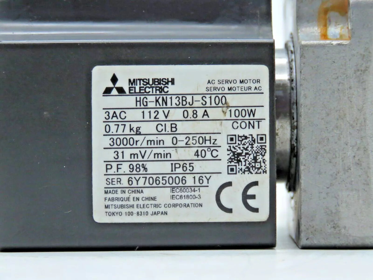 Mitsubishi Electric HG-KN13BJ-S100 3AC 112V 0.8A IP65 Servo Motor