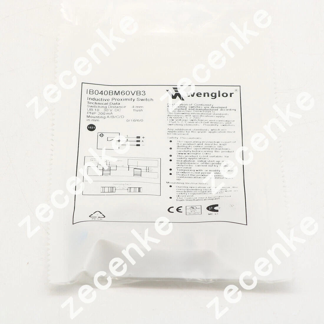 WENGLOR IB040BM60VB3 Proximity Switch Sensor