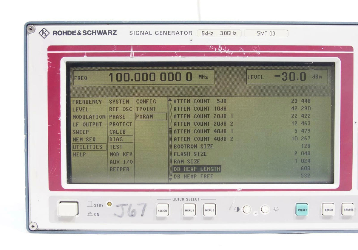 Rohde & Schwarz SMT03 Signal Generator 5 kHz to 3 GHz with Options B1 B19