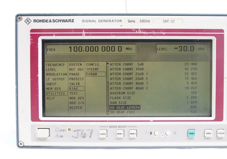 Rohde & Schwarz SMT03 Signal Generator 5 kHz to 3 GHz with Options B1 B19