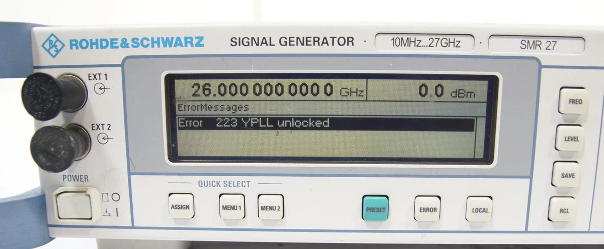 Rohde & Schwarz SMR27 10 MHz - 27 GHz Signal Generator 1104.0002.27 AS-IS