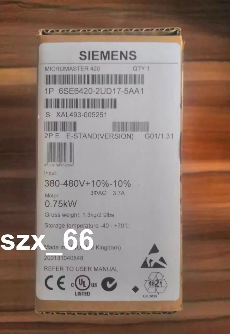 New Siemens Inverter 6SE6420-2UD21-5AA1 6SE64202UD215AA1