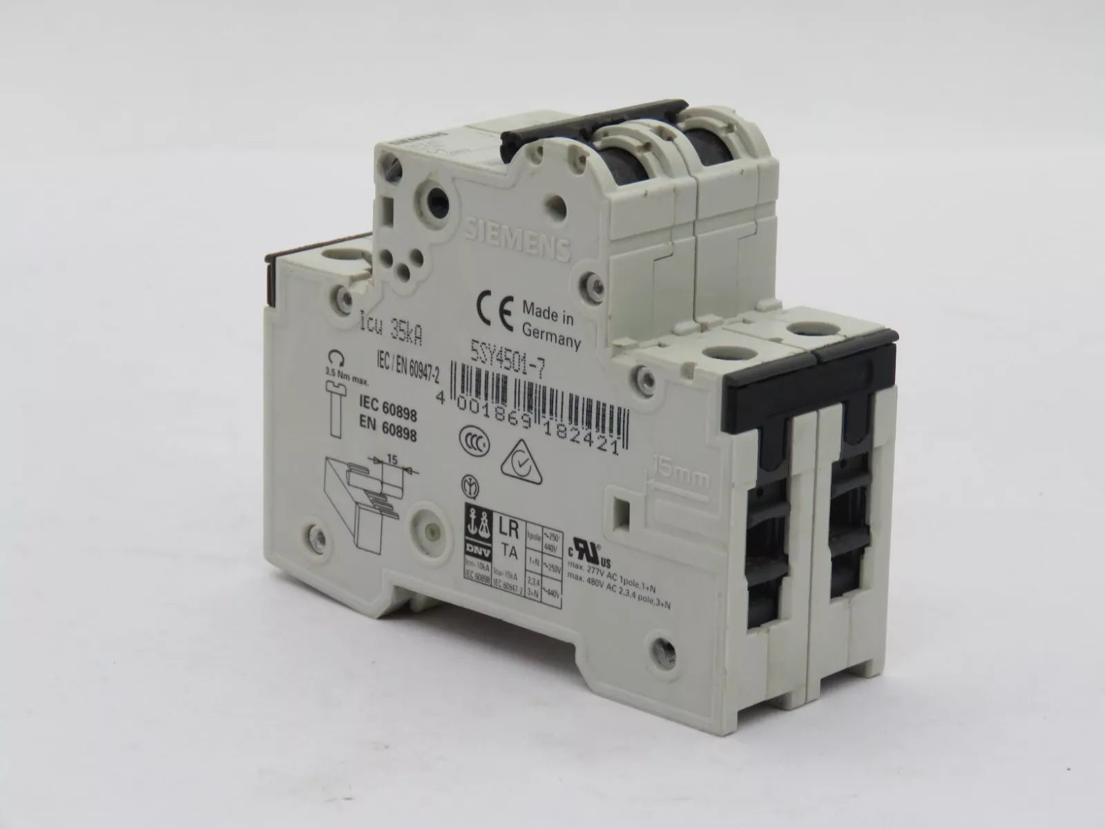 SIEMENS 5SY4501-7 Circuit Breaker Miniature 1 Amp 1+N-Pole 230 VAC 10 kA