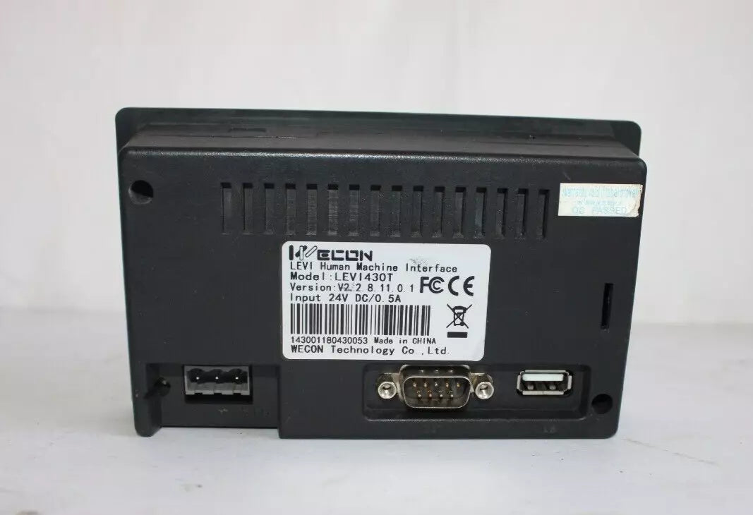 WECON LEVI430T HMI Touch 4.3 Inch Display 24V DC 0.5A USB Panel View Tested