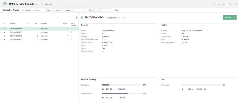 HPE 3PAR 8400 4 Node Disk Array All Inclusive 32Gb FC