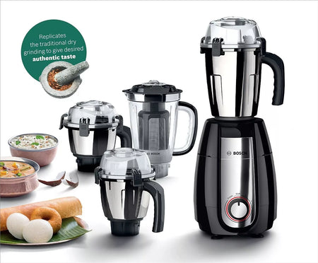 Bosch TrueMixx Pro Mixer Grinder 1000W 4 Jars Black MGM8842MIN