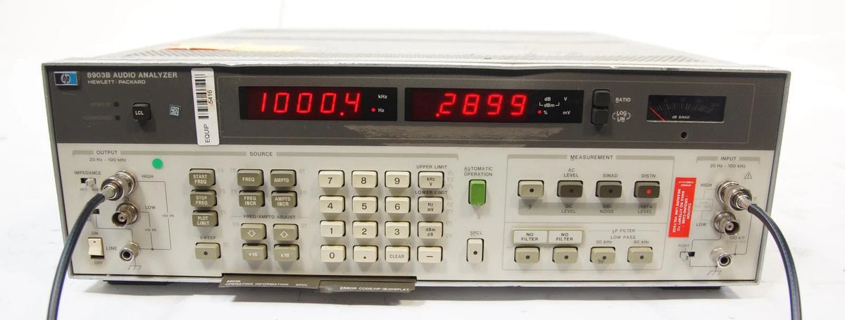 HP / Agilent 8903B Audio Analyzer 20 Hz to 100 kHz