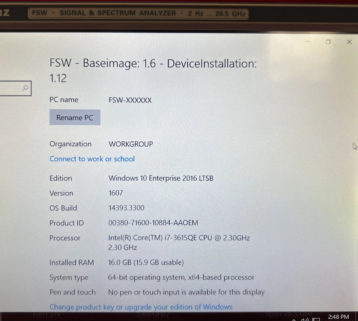 Rohde and Schwarz FSW26 Signal Analyzer B3,B4,B24,B25,K30 Features