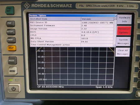 Rohde &amp; Schwarz FSL3 Spectrum Analyzer 9 kHz - 3 GHz _ 0771