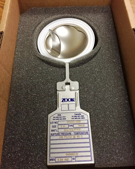 Zook Model RAUS Sanitary Rupture Disk Size 3” 100PSI (G) at 80°C