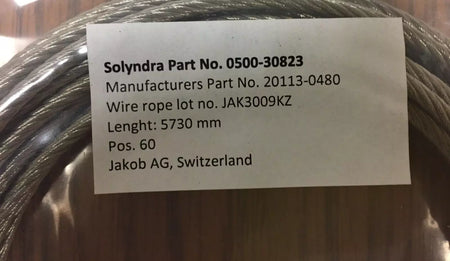 Jakob 20113-0480 Stainless Steel Wire Sling, 4mm Dia x 5730mm L