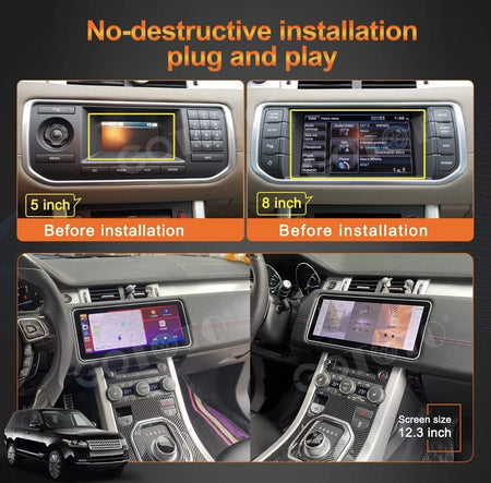 12.3"Android Car Radio 2Din Stereo GPS For Land Rover Range Rover Evoque 11-18