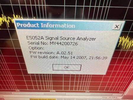 Agilent/Keysight E5052A Calibrated Signal Source Analyzer