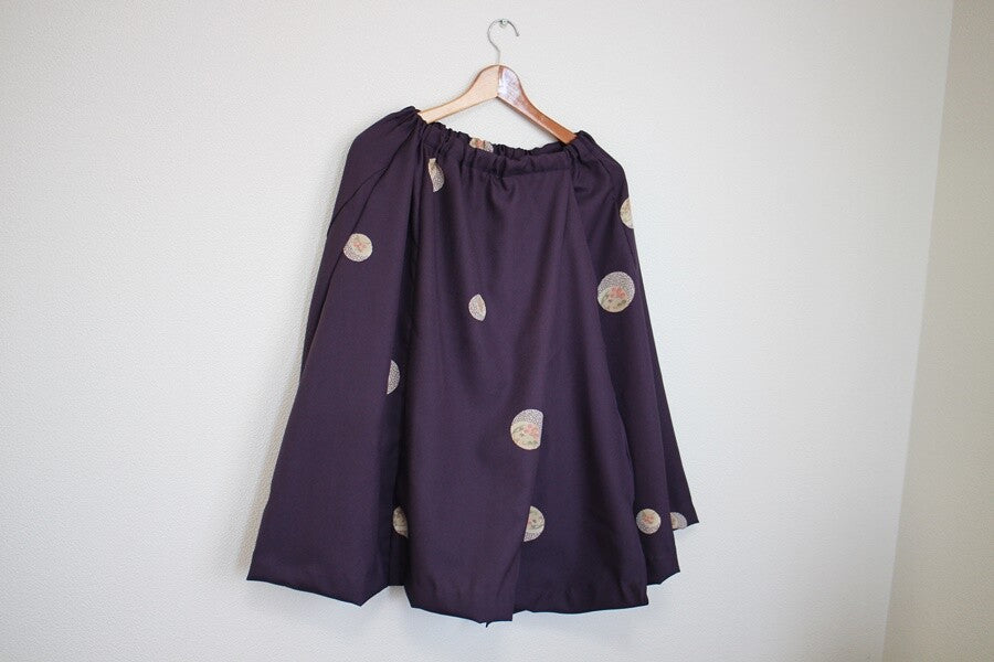 Kimono Remake Wrap Around Skirt by Handmade