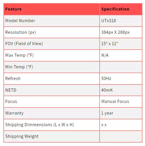 UNI-T UTx318 Medium-Range Thermal Monocular