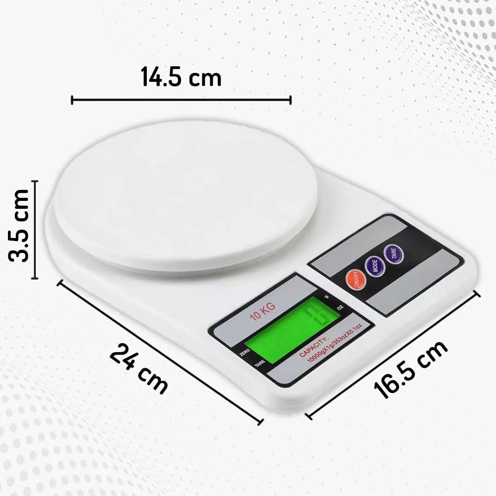 ATOM Digital Kitchen Weighing Scale 10Kg x 1g SF400/A121 with Batteries