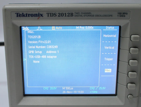 Tektronix TDS2012B 2Channel 100 MHz 1 GS/s Digital Storage Oscilloscope