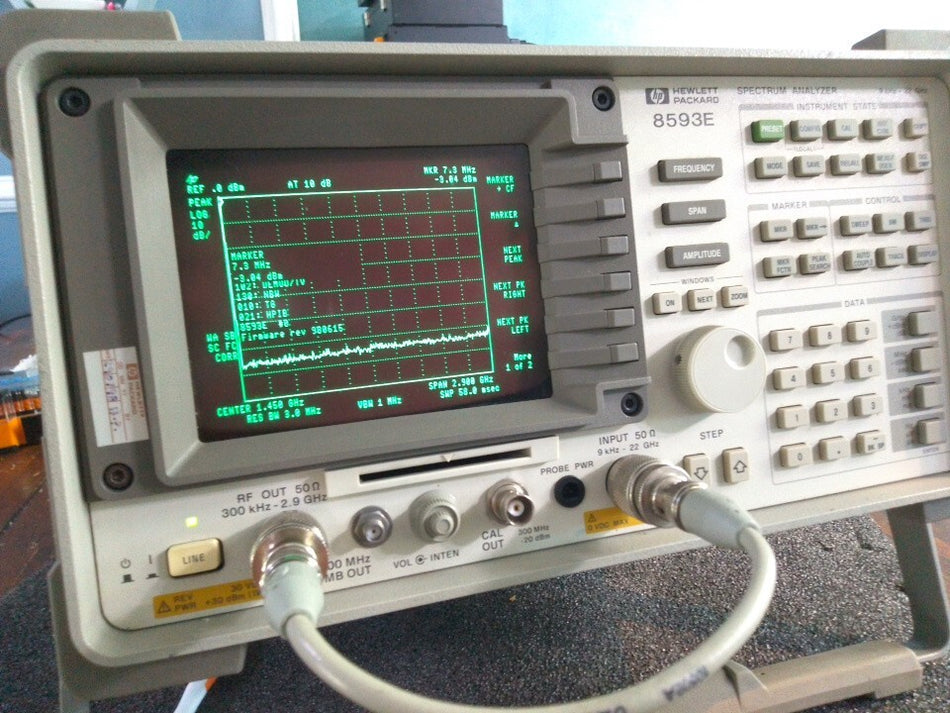 HP 8593E Spectrum Noise Figure Analyzer NFA 26.5 Ghz Cal'd Tracking Gen 119