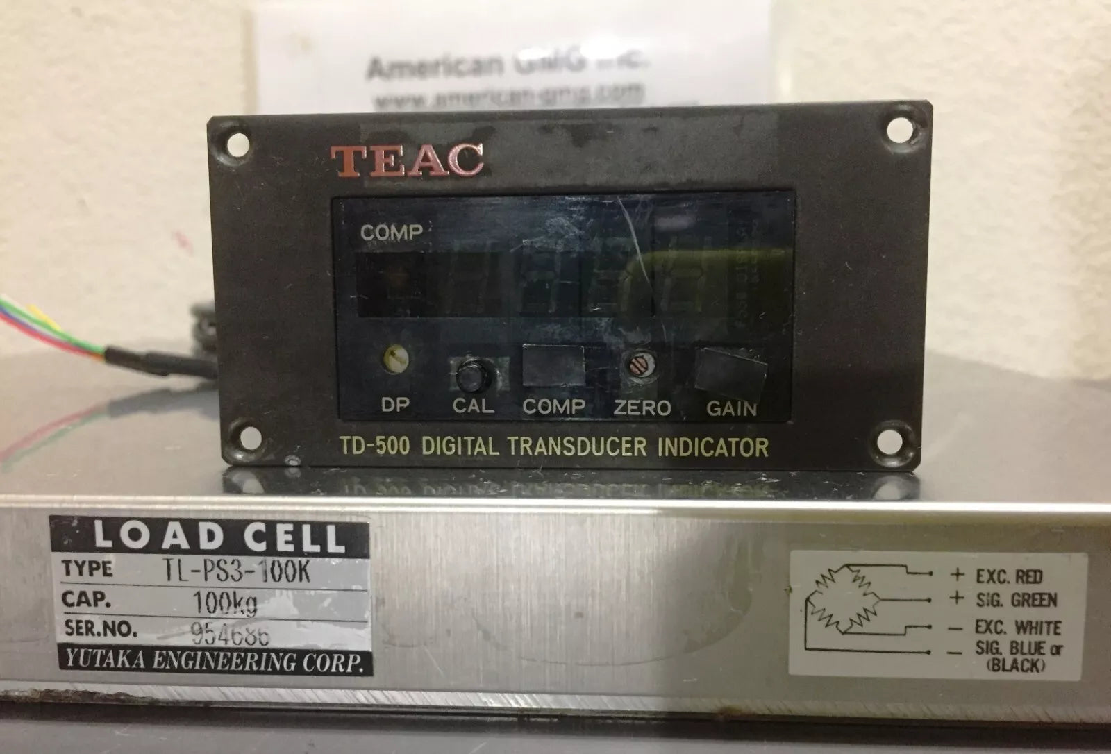 Yutaka TL-PS3-100K Load Cell Scale with Teac TD-500 Digital Transducer Indicator