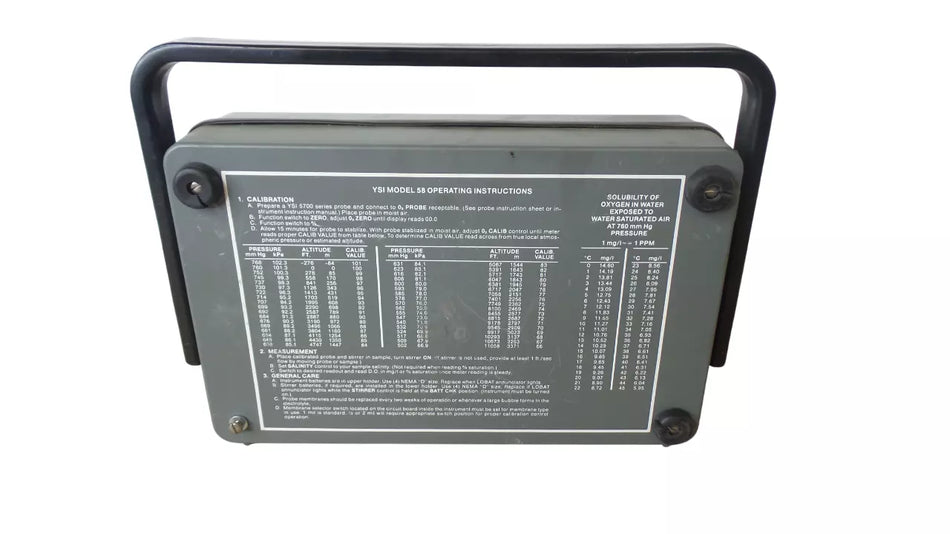 YSI Model 58 Dissolved Oxygen Meter for Water Quality Monitoring