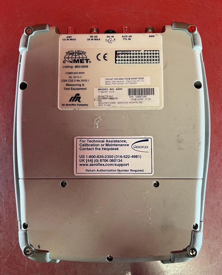 Aeroflex IFR 4000 Nav/Comm Flightline Test Set MOD 7 SN 103001261