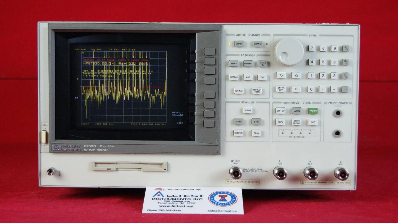 HP Agilent 8753D-002-010-011 RF Network Analyzer