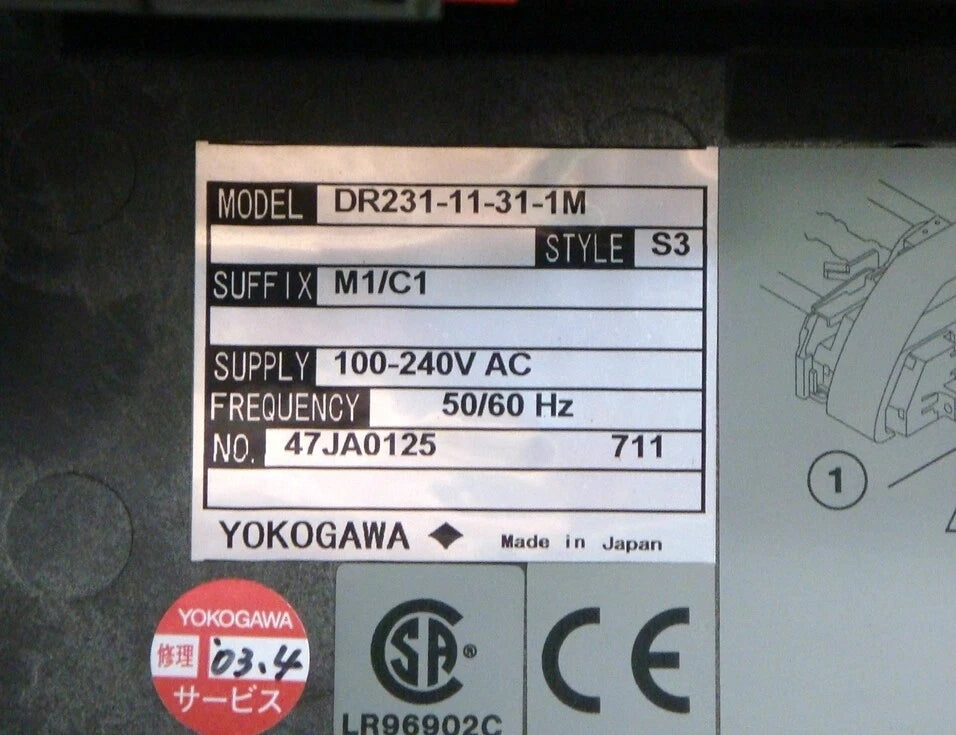 YOKOGAWA DR231-11-31-1M/M1/C1 30ch Hybrid Recorder