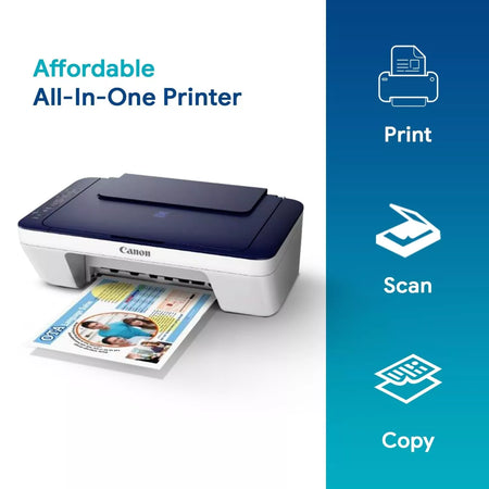 Canon Pixma E477 All-in-One Wireless Ink Efficient Colour Printer (White/Blue)