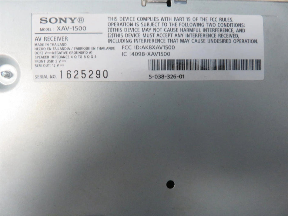 Sony XAV-1500 Touch Screen Digital Receiver - Free Shipping