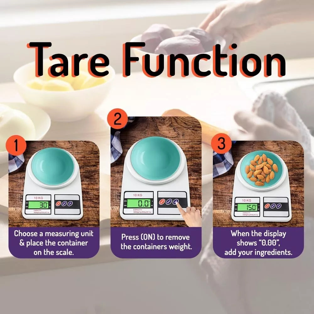 ATOM Digital Kitchen Weighing Scale 10Kg x 1g SF400/A121 with Batteries