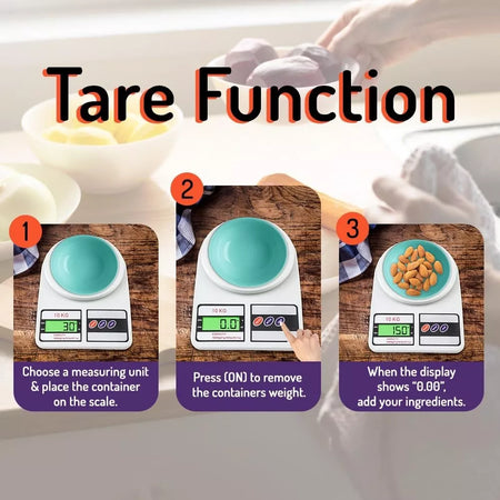 ATOM Digital Kitchen Weighing Scale 10Kg x 1g SF400/A121 with Batteries
