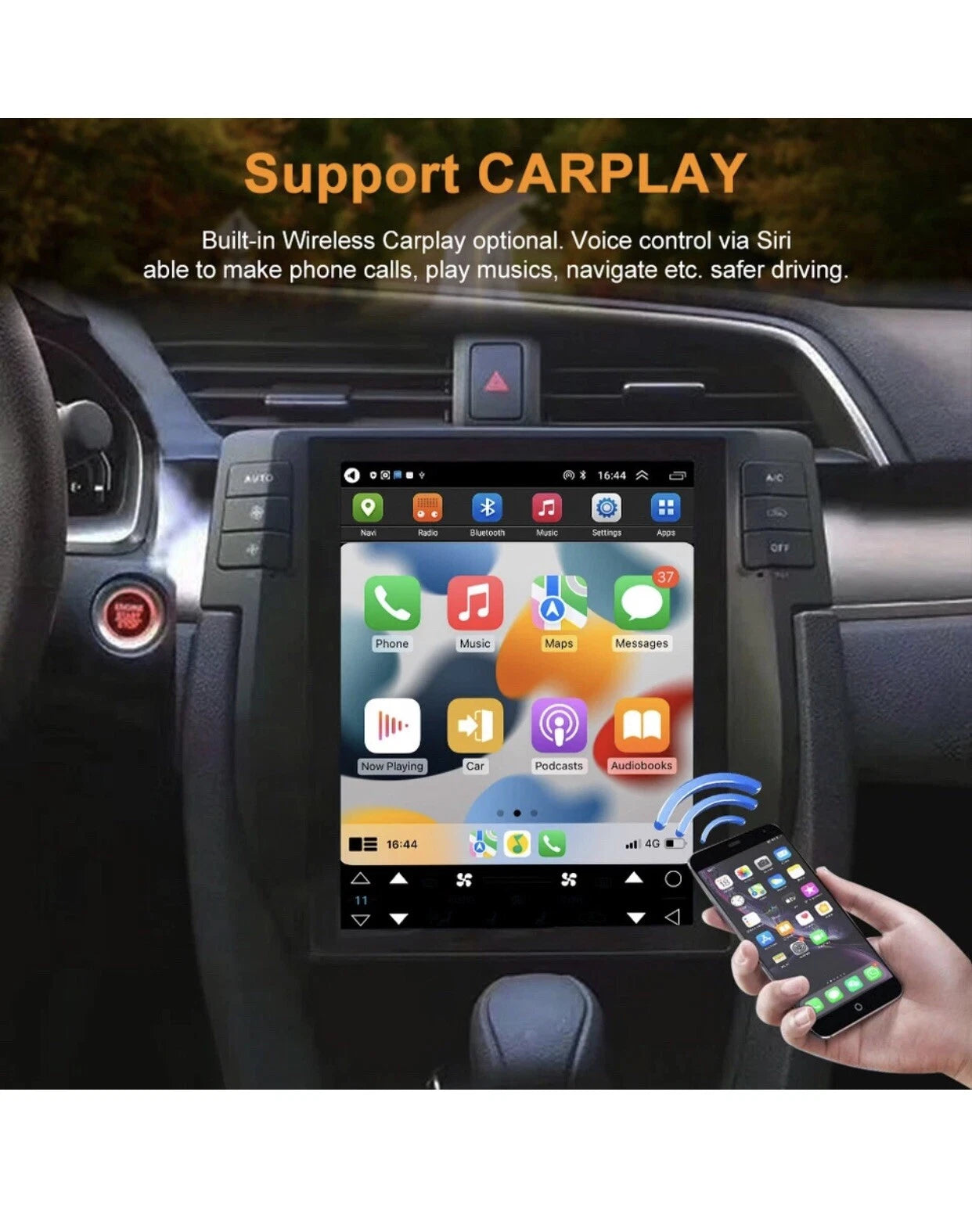 Android 14 Head Unit For Honda Civic 2016-2022 Tesla Car Stereo Radio GPS WIFI