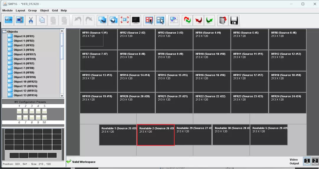 Grass Valley VG-32MV MV-FLEX-32-R 1 RU 32x32 Router with Dual 4K UHD Multiviewer