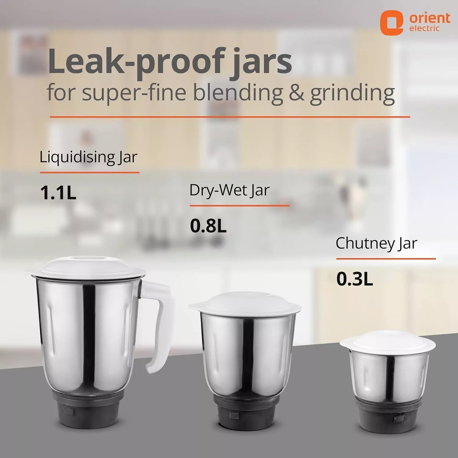 Orient Electric 500W Mixer Grinder Kitchen Kraft 500 MGKK50B3