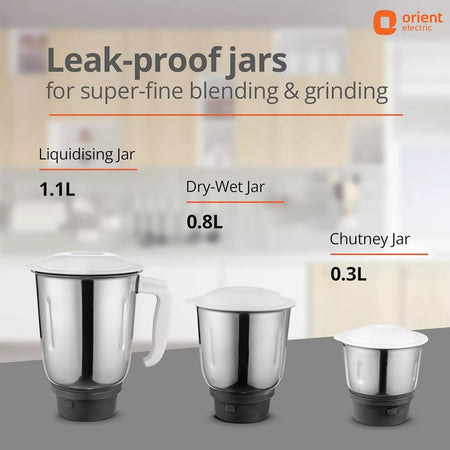 Orient Electric 500W Mixer Grinder Kitchen Kraft 500 MGKK50B3