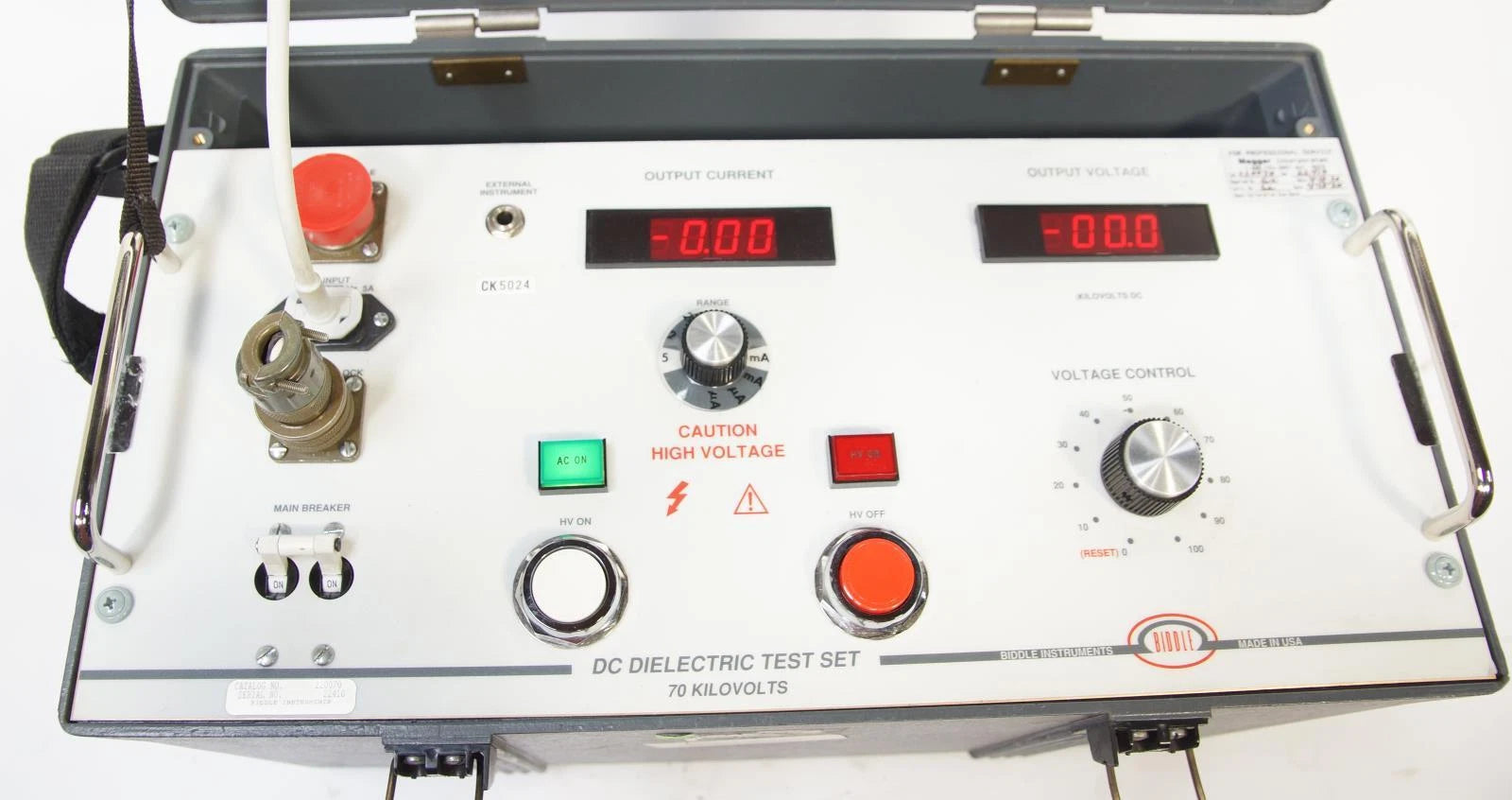 Megger Biddle DC Dielectric Test Set 70 KiloVolts Catalog No 220070