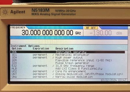 Agilent/Keysight N5183M MXG Analog Signal Generator 9 kHz to 31.8 GHz