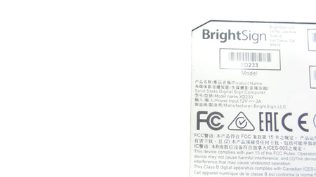BrightSign XD3 Model XD233 Player - Free shipping